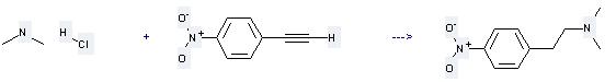 Il benzene, 1-ethynyl-4-nitro- può essere usato per preparare dimetilico (4-nitro-phenethyl) - amina riscaldando